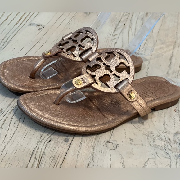 Tory Burch Millar Rose Gold Sandals Thong size 6.5 - Picture 5 of 9